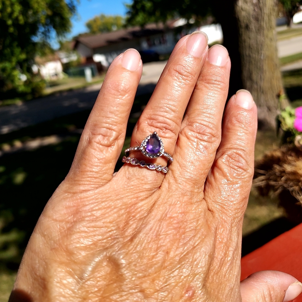 Purple Marquise ring set